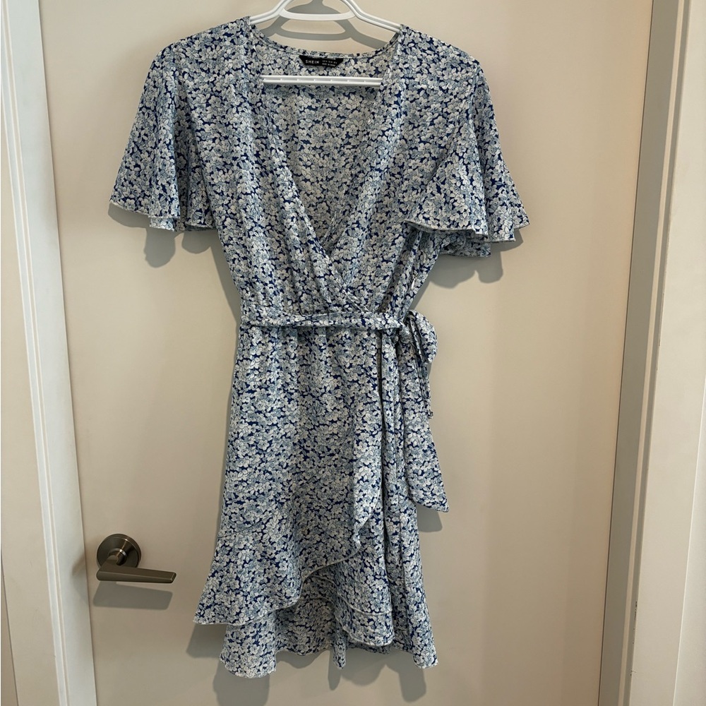 Ditsy Floral Wrap Mini Dress